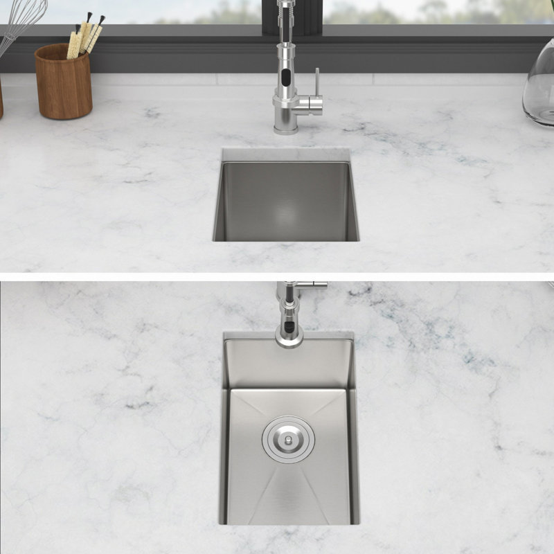 Undermount Sink, Undermount Stainless Steel Kitchen Sink 16 Gauge Deep Single Bowl Kitchen Sink Basin