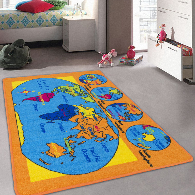 Rectangular Abstract Machine Woven Nylon Rug, Rectangle 7'3" x 10'2"