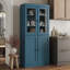 Garde-manger 100% en bois massif avec shaker Palace Imports, portes en verre transparent, 2 tiroirs et tablettes réglables Palace Imports-445863601