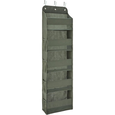 Rangement à 5 niveaux au-dessus de la porte, gris foncé