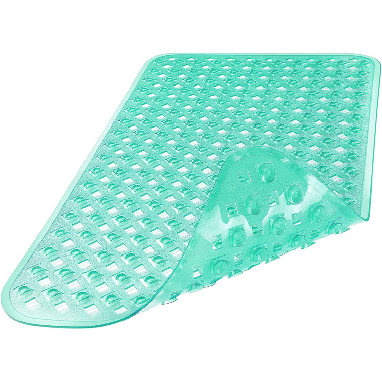 Saraghna Shower Mat Symple Stuff Color: Green, Size: 15.5 W x 34.5 L