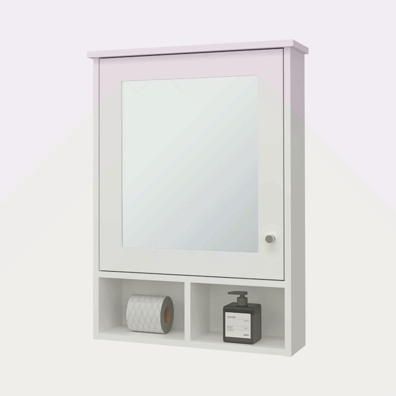 Pharmacie avec porte et miroir inclus, Blanc