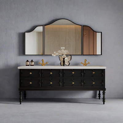 Armoire de salle de bain sans couture de style rétro