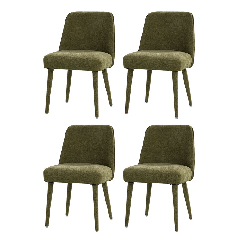 Jara Modern Upholstered Dining Chair With Ergonomic Design Set Of 4, Moss