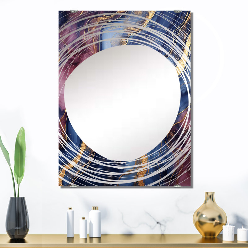 Seandrea - Miroir mural abstrait en marbre MIR137826, 32 po x 24 po