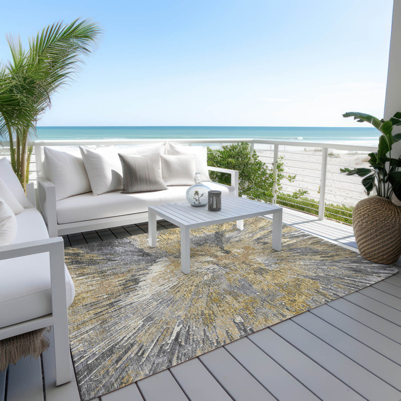 Machine Washable Indoor/Outdoor Pablo ACN2283 Abstract Rug, Rectangle 9' x 12'