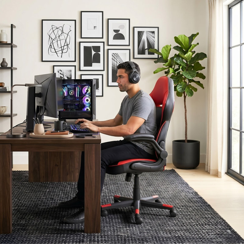 Fauteuil de jeu ergonomique Sealy Gamer 115 avec dossier haut et accoudoirs rembourrés