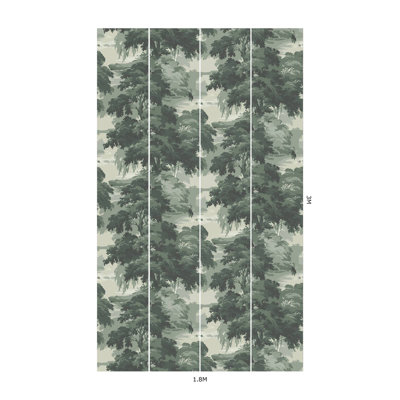 REVERIE Wallpaper - Verde 9'10" - full height wallpaper