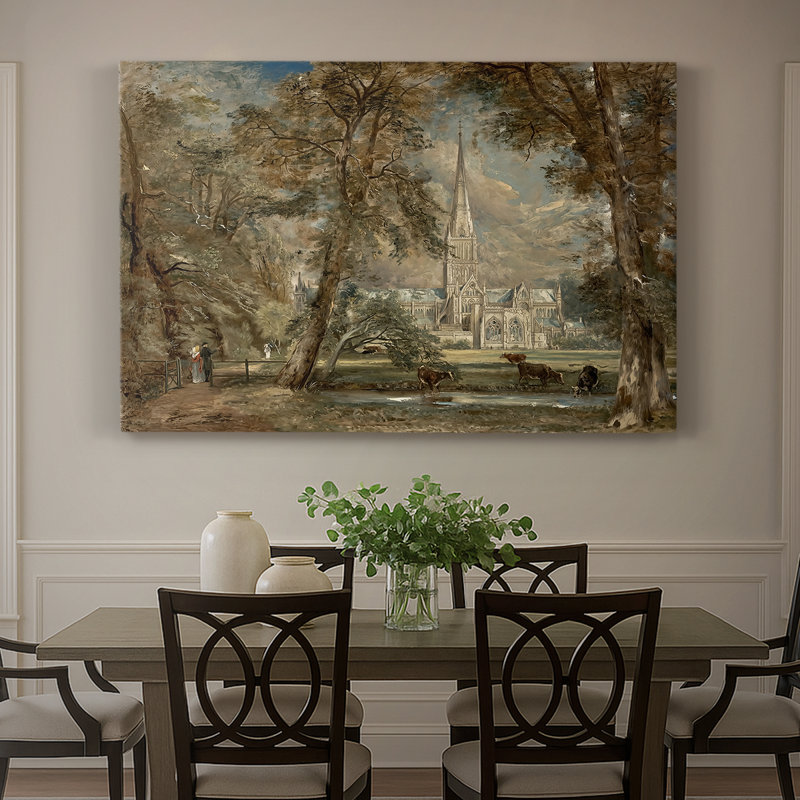 Cathédrale de Salisbury vue de l'évêché-John Constable-Toile tendue avec châssis-1823, 40 po x 60 po