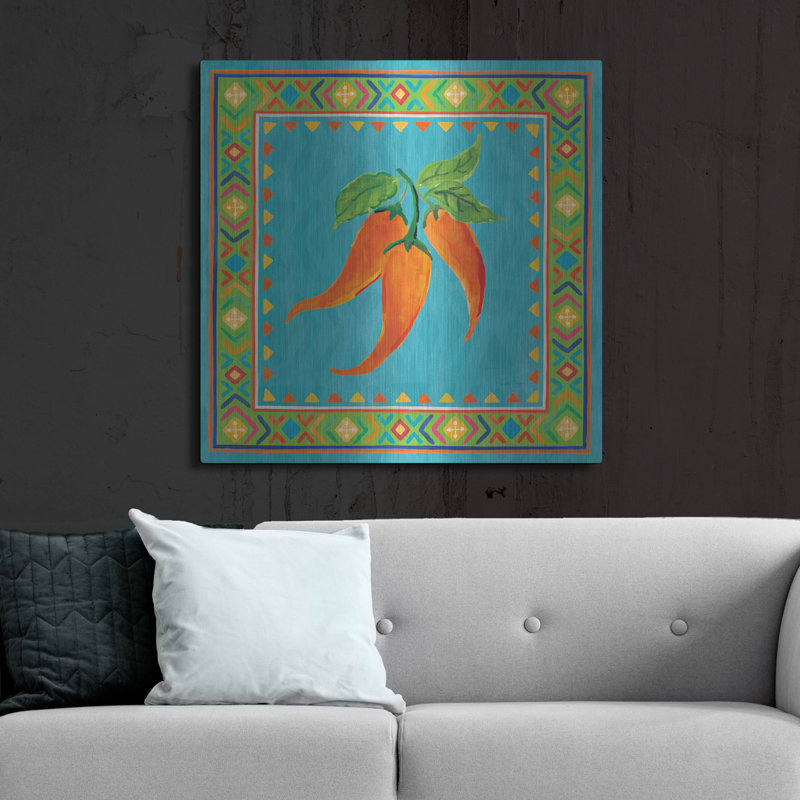  Art mural en métal 36 po x 36 po «Manyo Caliente 3» par Farida Zaman, H 36 po x l 36 po