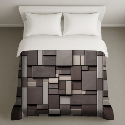 Housses de couette à motif géométrique brique