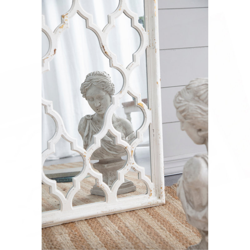 24" X 60" Distressed White Floor Mirror, Full Body Mirror For Bathroom Bedroom Living Room