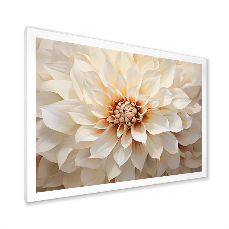 Minimalisme Dahlia I sur impression sur toile, H 24 po x l 32 po x P 1 po, Cadre simple blanc