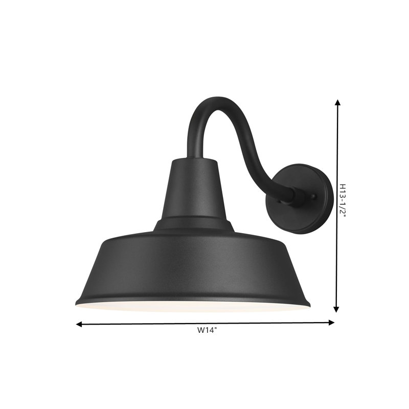 Luminaire de grange d'extérieur Blakeston, Noir, H 13,5 po x l 14 po x P 14 po, Oui
