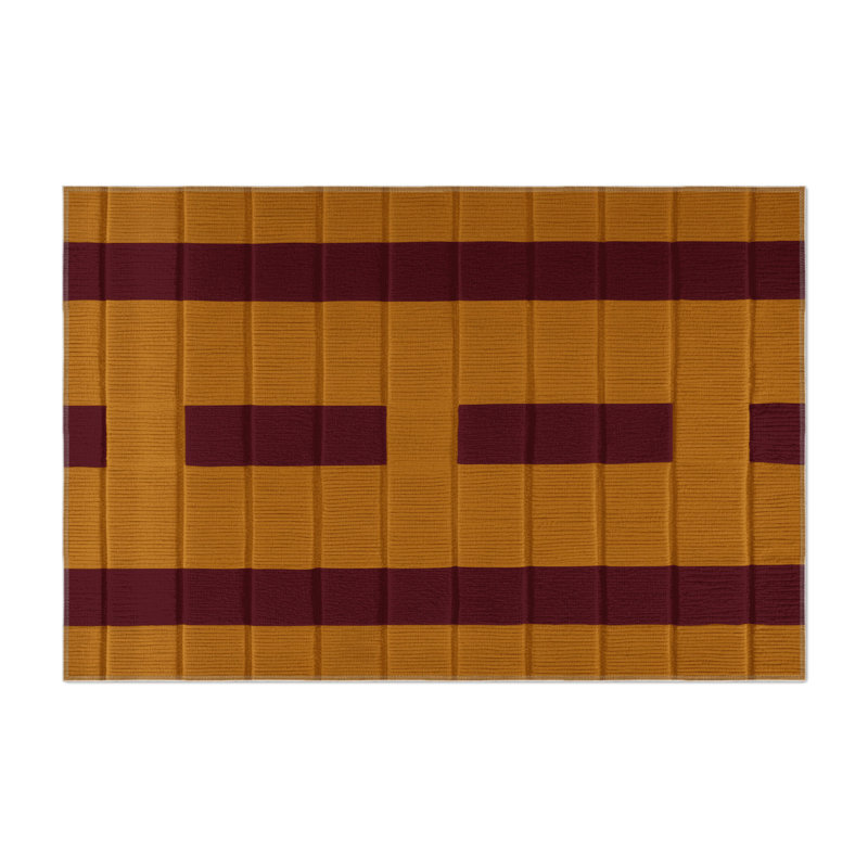 Tapis d'intérieur et d'extérieur à carreaux brun, Rectangle 9 pi x 12 pi