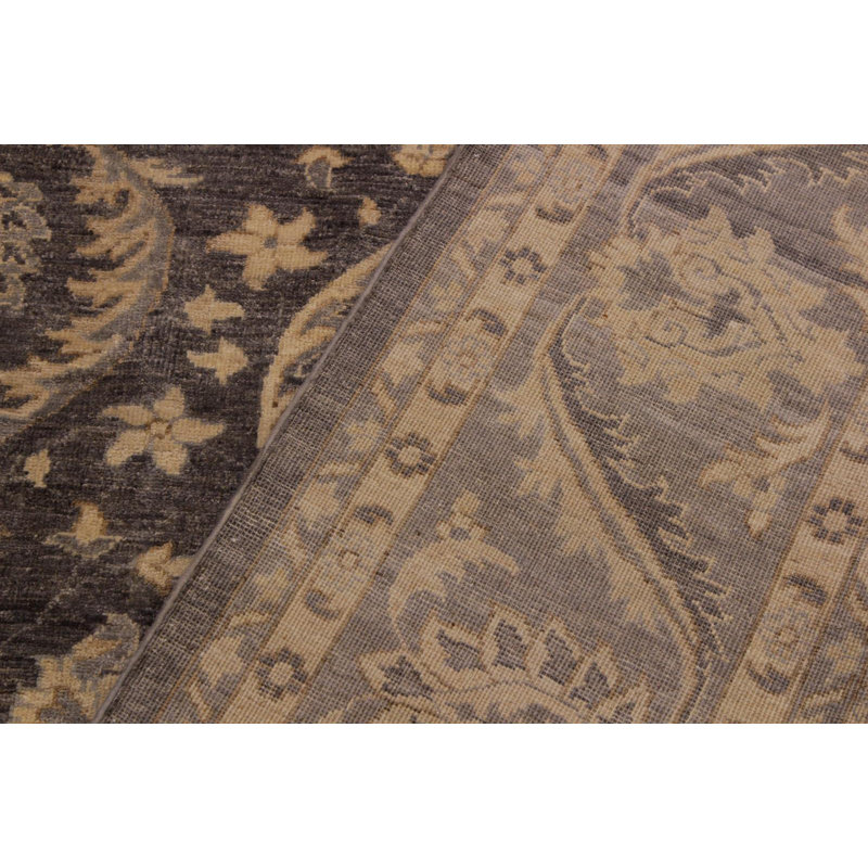 Tapis brun en laine noué à la main 8 pi 8 po x 10 pi 5 po Abbigail Southwestern