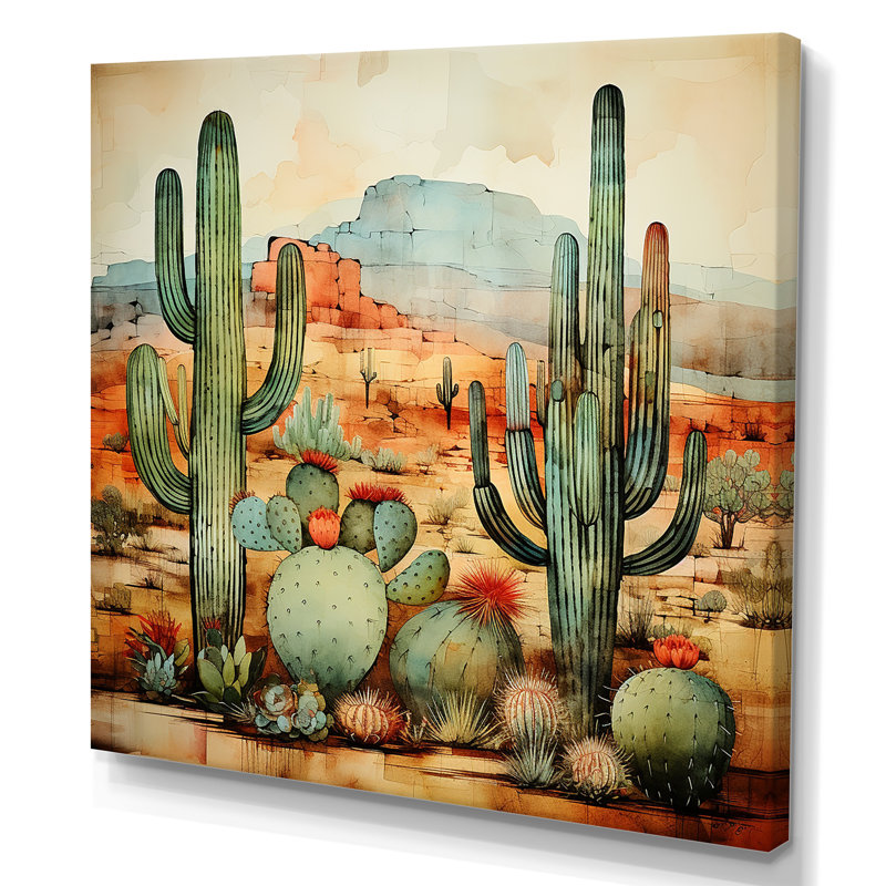 «Desert mexicain Serenity 2», reproduction d'art sur toile, Toile tendue, H 36 po x l 36 po x P 1,5 po