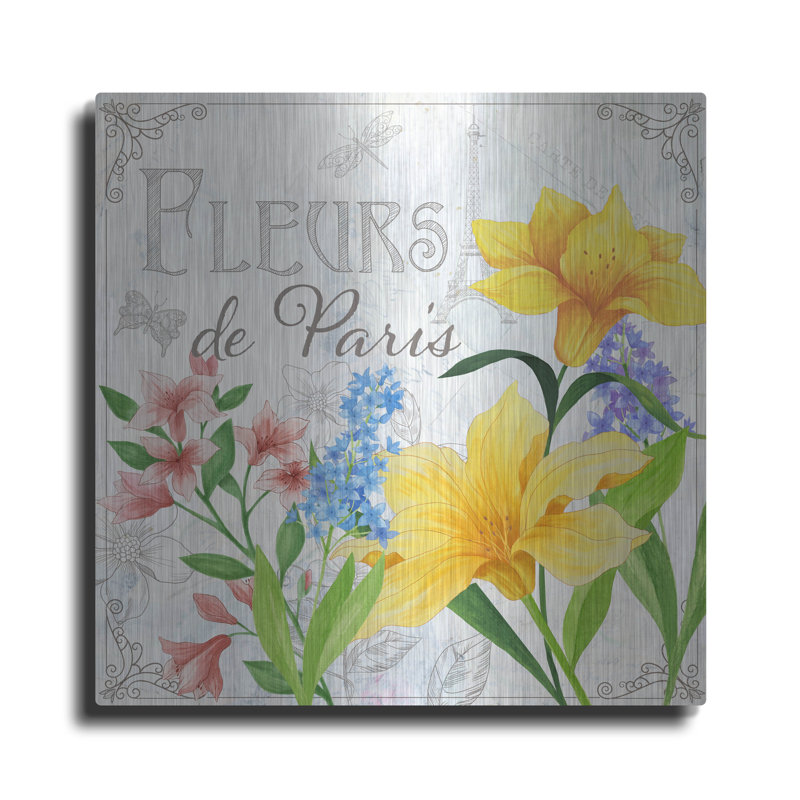 «Fleurs 2» par Fiona Stokes-Gilbert, art mural en métal, 24 po x 24 po, H 12 po x l 12 po