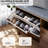 Shoe Storage Bench With Flip Drawer & Cushion, 47.2" Entryway Bench With 2 Pull-Out Shelves & Semi-Open Storage, Shoe Bench With Side Holder For Hallway,Bedroom