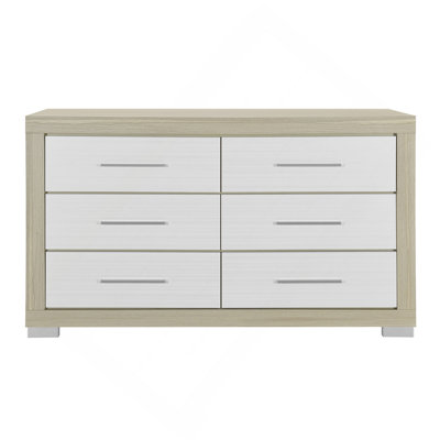 Dresser With Striped Panels & Minimalist Handles