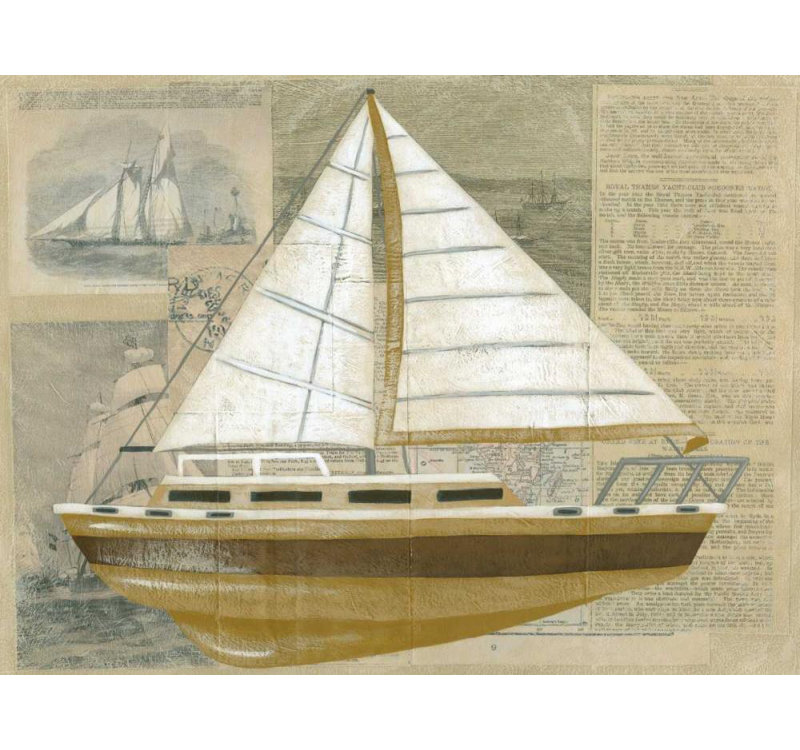 «Longshore Tides Zarris», art graphique sur toile tendue par Chariklia: Tour by Boat II, H 19 po x l 24 po
