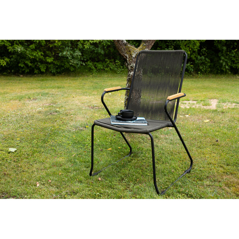 Jalisia Patio Dining Side Chair, Black, Dark Grey