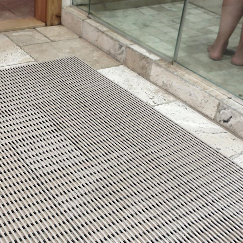 Tapis de douche Vinube, L 36 po x L 120 po, gris