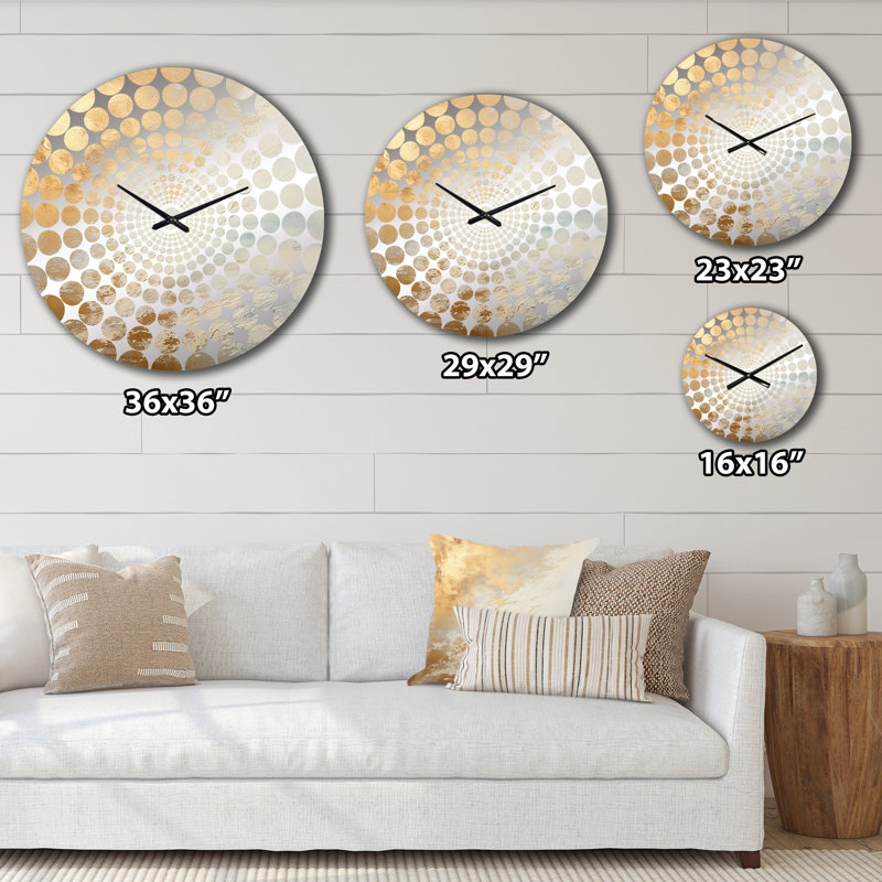 Horloge murale Zaevion, Petit, Beige Gold