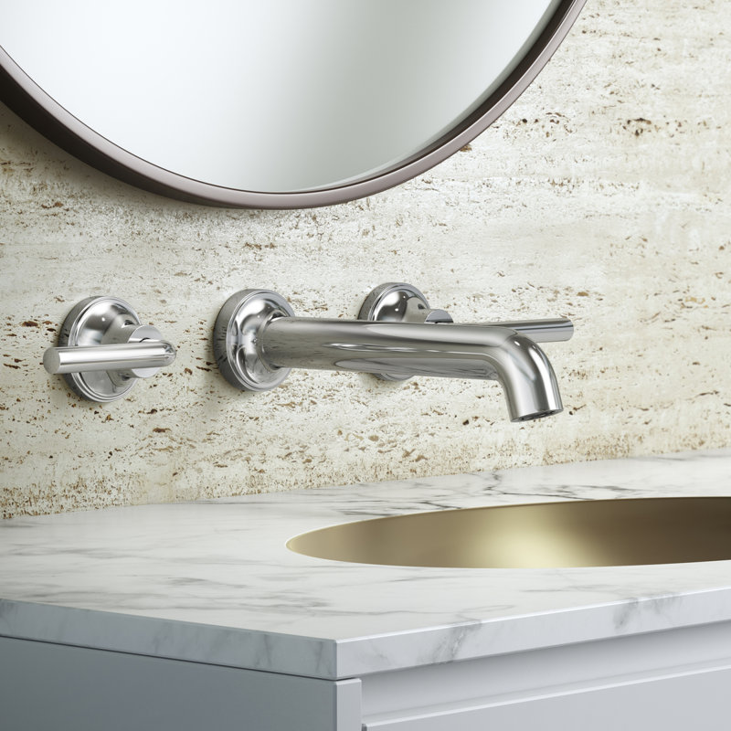 Robinet de salle de bain mural Tenet, Chrome poli