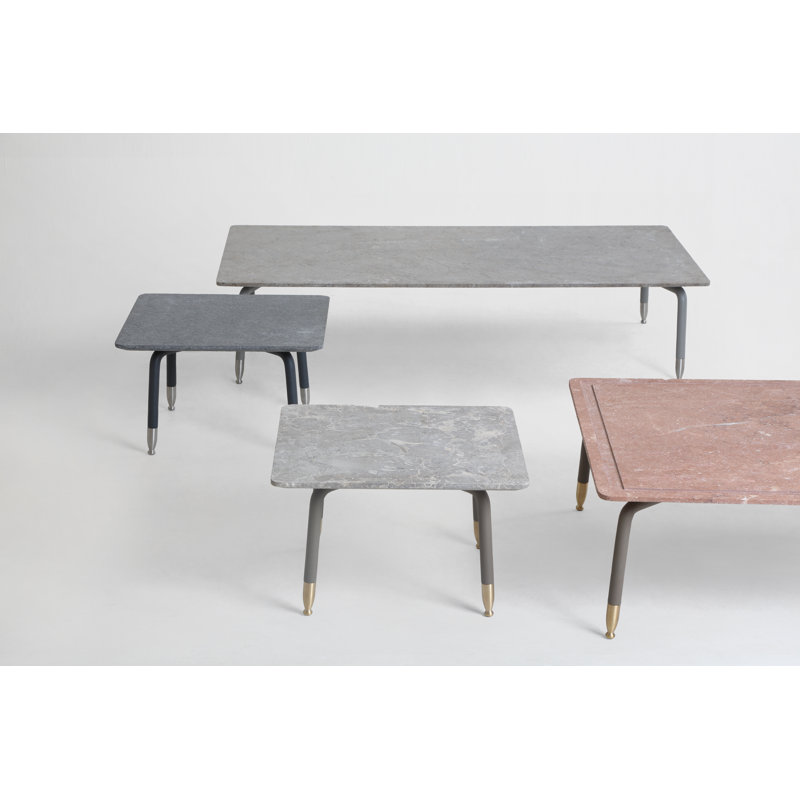 Outdoor Square Coffee Table, Volcano, Brass