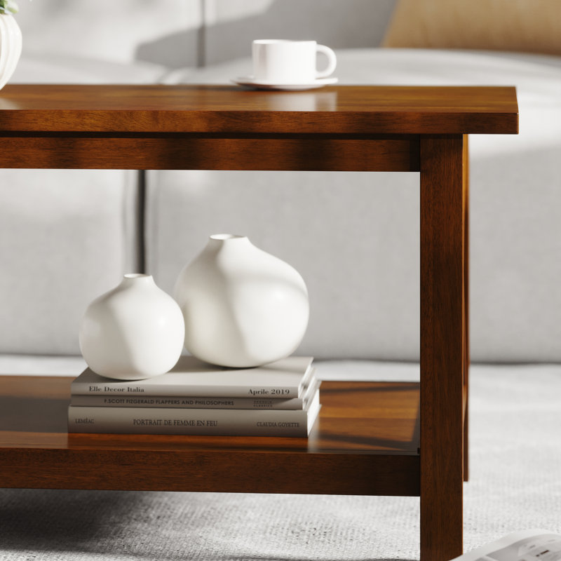 Table basse en bois massif Crary, Brun, Brun