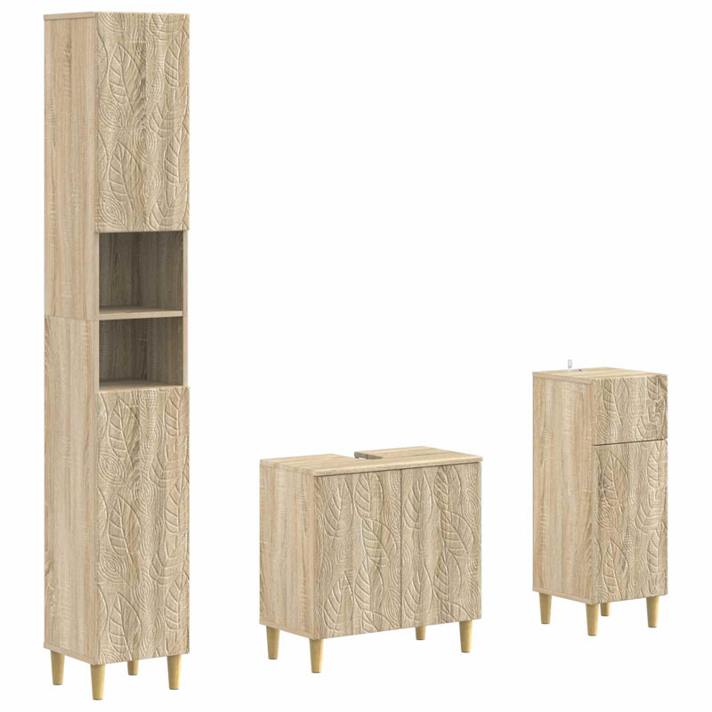 Bathroom Storage Furniture Set, Sonoma Oak
