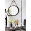 Miroir rond 29,5 po avec cadre en métal noir et corde solide pour chambre à coucher-547881485