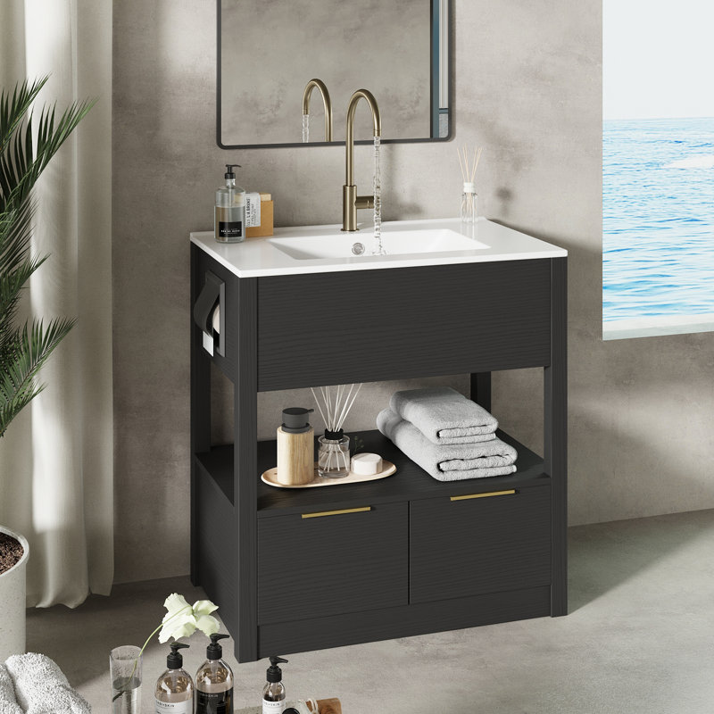 Lavabo encastré en céramique 30 po blanc