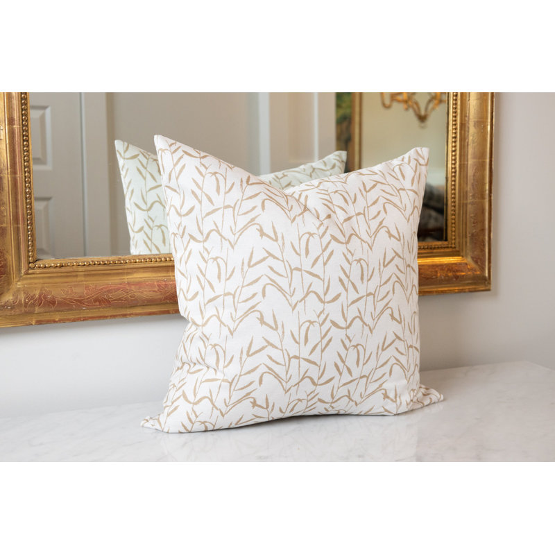 Botanic Square Pillow Cover & Insert, 24"H x 24"W, Brass Floral