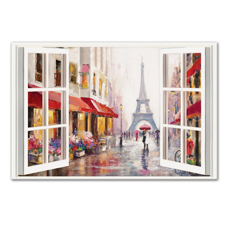 Art sur toile peint Paris, H 20 po x l 30 po x P 1,25 po