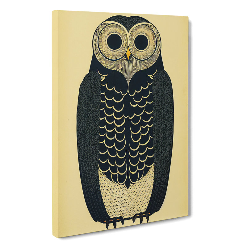 Antique Owl Art No.1 - Wrapped Canvas Print, 76cm H x 50cm W x 3cm D