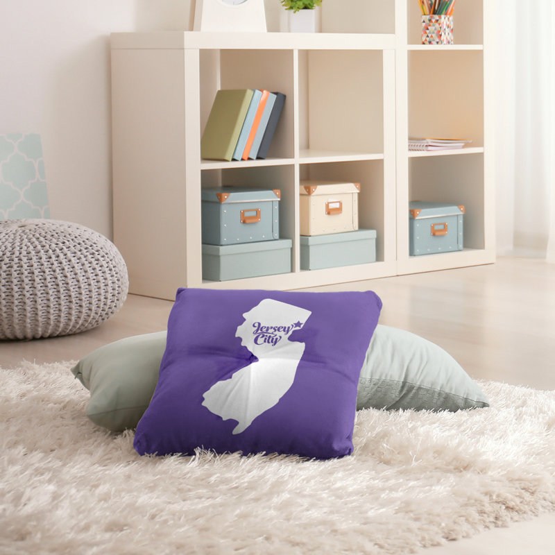 Coussin de plancher touffeté, 30 po x 30 po, Mauve, Jersey City