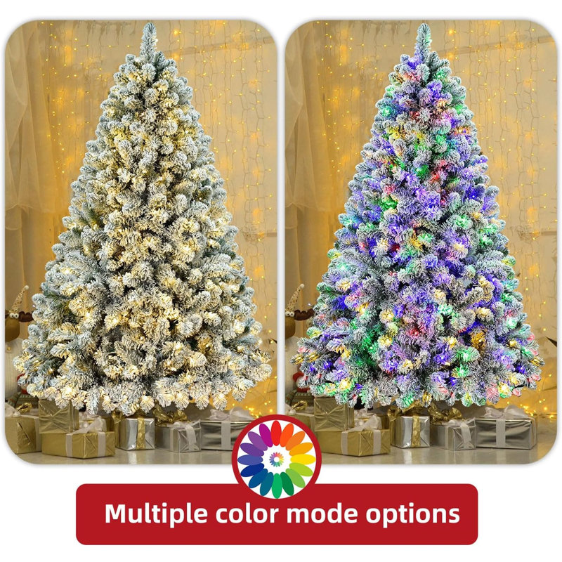 Sapin de Noël artificiel de 1,80 m (6 pieds) recouvert de neige, avec charnières, pour la décoration de votre maison pendant les fêtes.