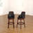 Edens Swivel Upholstered Faux Leather Counter Stool with Solid Wood Frame-1934003576