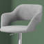 Tabouret de bar, pivotant, hauteur de bar, réglable, métal chromé, tissu gris, contemporain, moderne-1558691309
