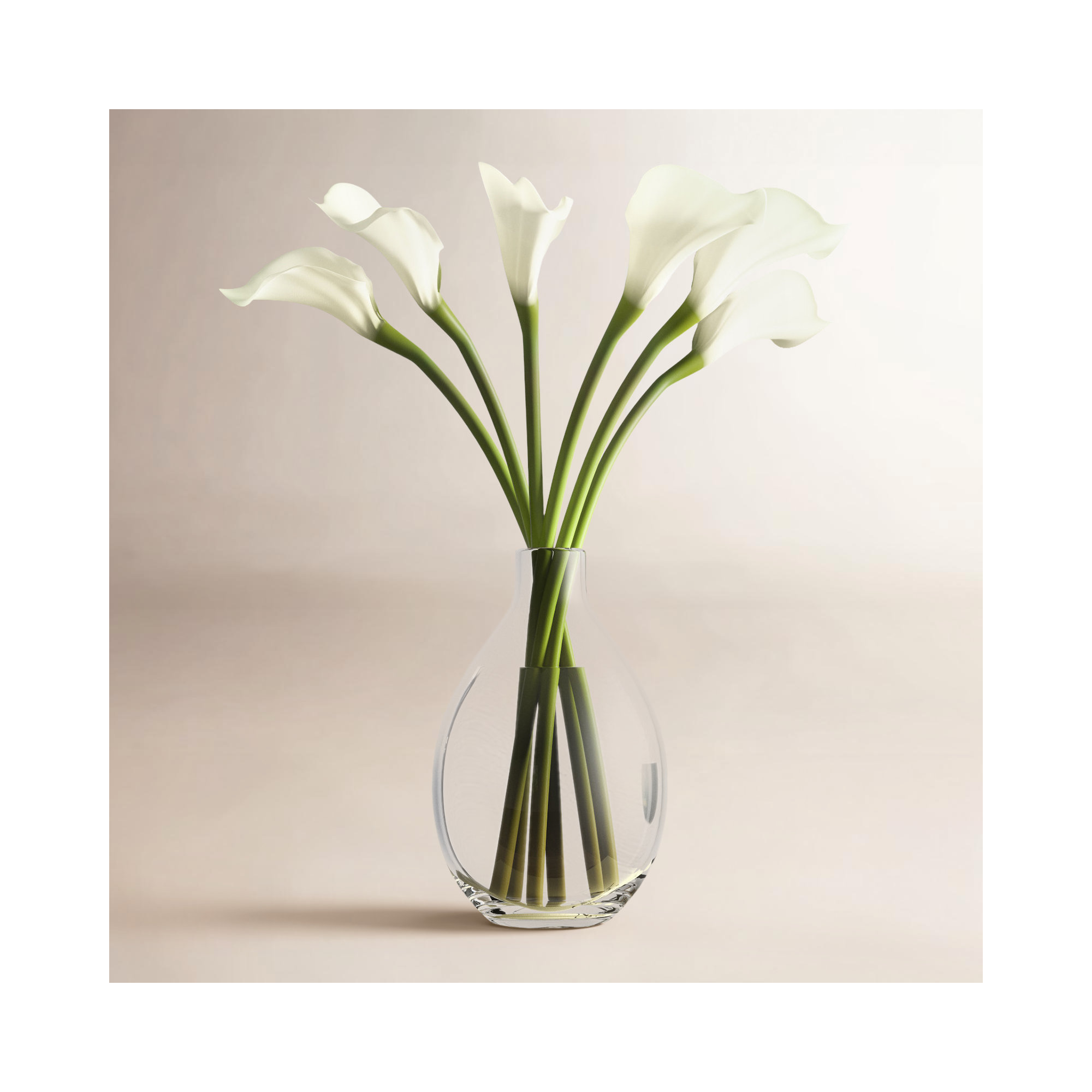 26" Artificial Calla Lily Stem, White, 26" H x 3" W x 3" D