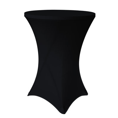32 Inch Outdoor Party Events Plastic Bar Height Round Folding Cocktail Table With Tablecloth