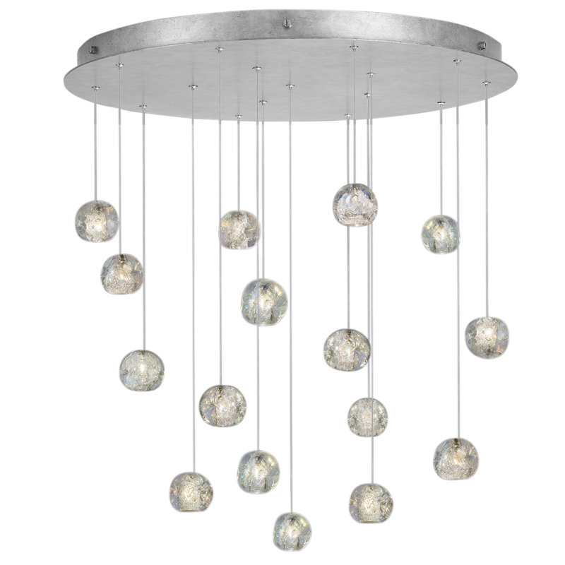 Natural Inspirations Light Cluster Bulb Pendant, Silver, 16 Lights