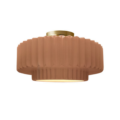 Radiance Ceramic Pleated Semi-Flush Mount