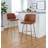 Swivel Upholstered Counter Stool with Metal Frame