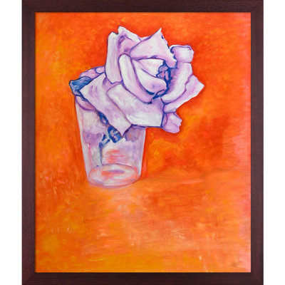 " White Rose in a Glass " by Piet Mondrian Oil Painting