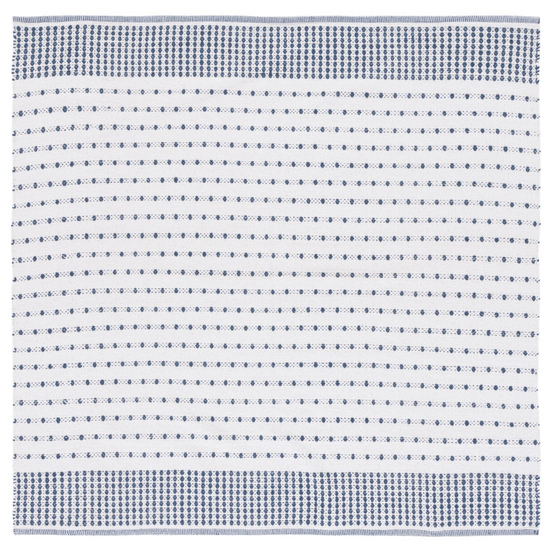 Aitken Flat Weave Cotton Geometric Rug, Square 6'