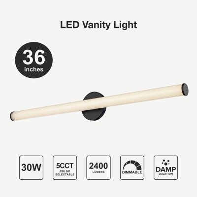 Ashby 36" Matte Black Integrated LED Vanity Light
