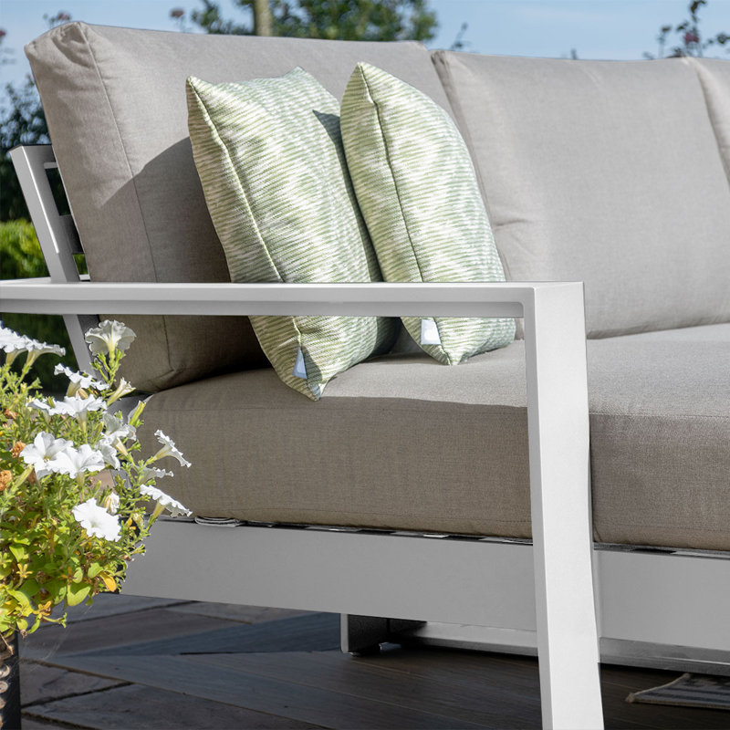 Dawana with Cushions, White, Beige
